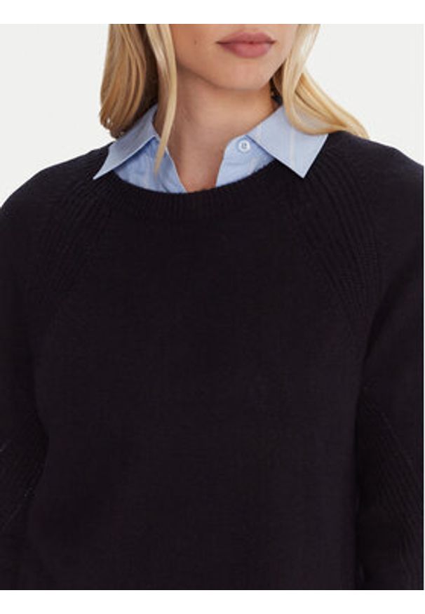 Marella Sweter Alaska 2525366102 Granatowy Regular Fit. Kolor: niebieski. Materiał: wełna