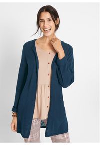 bonprix - Kardigan z czystej delikatnej bawełny slub. Kolor: niebieski. Materiał: bawełna #1