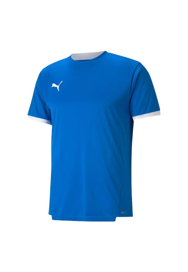 Puma - Męska Koszulka TeamLIGA. Kolor: niebieski. Sport: turystyka piesza
