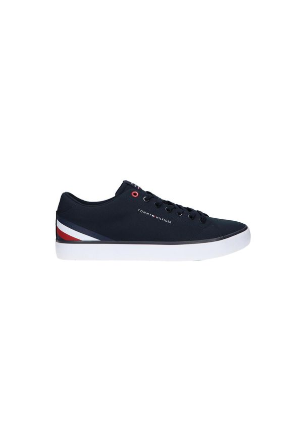 TOMMY HILFIGER - Buty męskie trampki sportowe Tommy Hilfiger TH HI VULC CORE LOW STRIPES. Kolor: biały, niebieski, czerwony, wielokolorowy