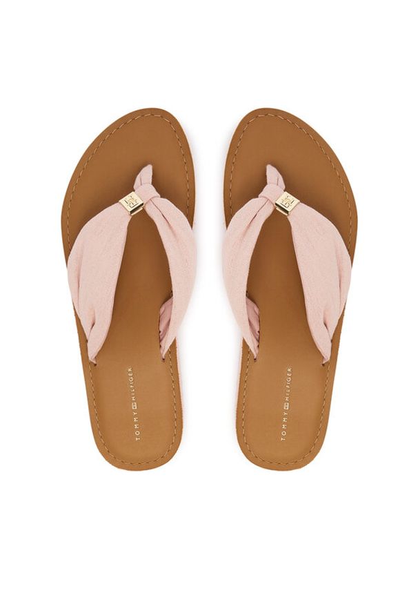 TOMMY HILFIGER - Tommy Hilfiger Japonki Th Ltr Footbed Summer Sandal FW0FW09194 Różowy. Kolor: różowy. Materiał: materiał