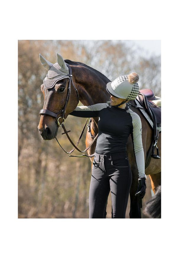 Dziecięca koszulka techniczna do jazdy konnej QHP Eldorado. Kolor: wielokolorowy, szary, beżowy. Materiał: materiał. Długość rękawa: długi rękaw