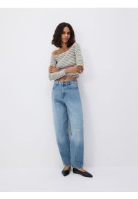 Reserved - Jeansy barrel leg - niebieski. Kolor: niebieski #1