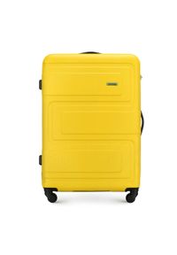 Wittchen - Duża walizka z ABS-u tłoczona. Kolor: żółty. Materiał: guma. Wzór: geometria. Styl: klasyczny #1