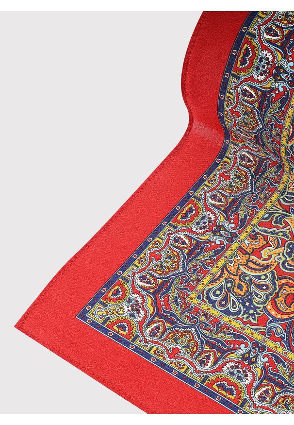 Pako Lorente - PAKO LORENTE – Czerwona poszetka we wzór. Kolor: czerwony. Materiał: jedwab