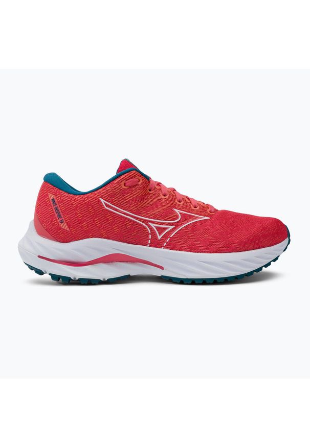 Buty do biegania damskie Mizuno Wave Inspire 19. Kolor: czerwony, biały, wielokolorowy. Model: Mizuno Wave. Sport: bieganie
