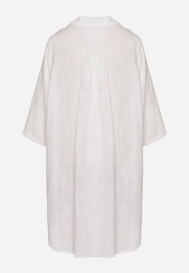 Born2be - Biała Bawełniana Koszula Oversize Savirise. Okazja: na co dzień. Kolor: biały. Materiał: bawełna. Styl: elegancki, klasyczny, casual