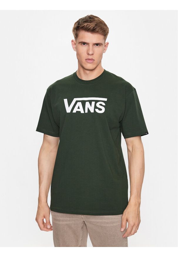 Vans T-Shirt Mn Vans Classic VN000GGG Khaki Classic Fit. Kolor: brązowy. Materiał: bawełna