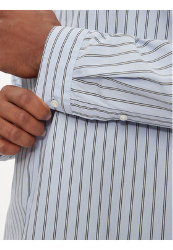 Sisley Koszula 5B8SSQ03T Niebieski Regular Fit. Kolor: niebieski. Materiał: bawełna