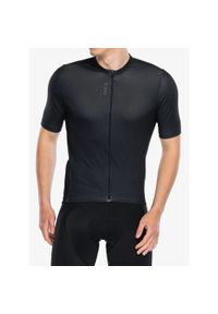 Koszulka kolarska męska Odlo Essential T-Shirt S/U Collar S/S Full Zip. Kolor: czarny. Sport: kolarstwo