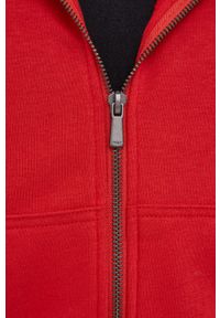 only - Only Bluza bawełniana damska kolor czerwony z kapturem gładka. Okazja: na co dzień. Typ kołnierza: kaptur. Kolor: czerwony. Materiał: bawełna. Wzór: gładki. Styl: casual #5