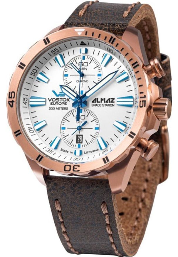 Zegarek Vostok Europe Zegarek męski Vostok Europe 6S11-320B676 brązowy. Kolor: brązowy