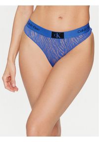 Calvin Klein Underwear Stringi 000QF7378E Niebieski. Kolor: niebieski. Materiał: syntetyk