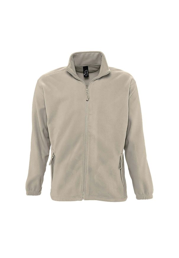 SOL'S - Męski Polar North Bluza Polarowa Outdoor. Kolor: beżowy. Materiał: polar. Sezon: zima. Styl: sportowy