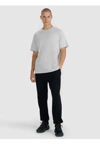 4f - 4F T-shirt oversize gładki męski - szary S. Okazja: na co dzień. Kolor: szary. Materiał: jersey, materiał, bawełna. Długość rękawa: krótki rękaw. Długość: krótkie. Wzór: gładki. Styl: klasyczny, sportowy, casual