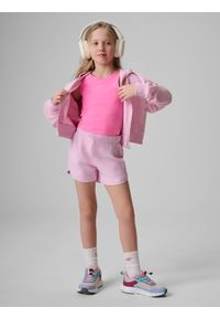 4f - 4F Crop top slim gładki dziewczęcy - różowy 146 (10-11 lat). Okazja: na co dzień. Kolor: różowy. Materiał: dzianina, skóra, materiał, bawełna. Długość: krótkie. Wzór: gładki. Sezon: lato. Styl: casual #2