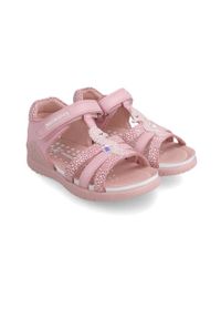Biomecanics sandały skórzane dziecięce kolor różowy. Zapięcie: rzepy. Kolor: różowy. Materiał: skóra