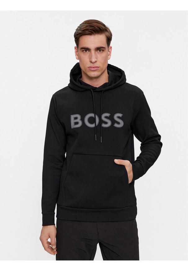 BOSS - Boss Bluza Soody 1 50504750 Czarny Regular Fit. Kolor: czarny. Materiał: syntetyk, bawełna