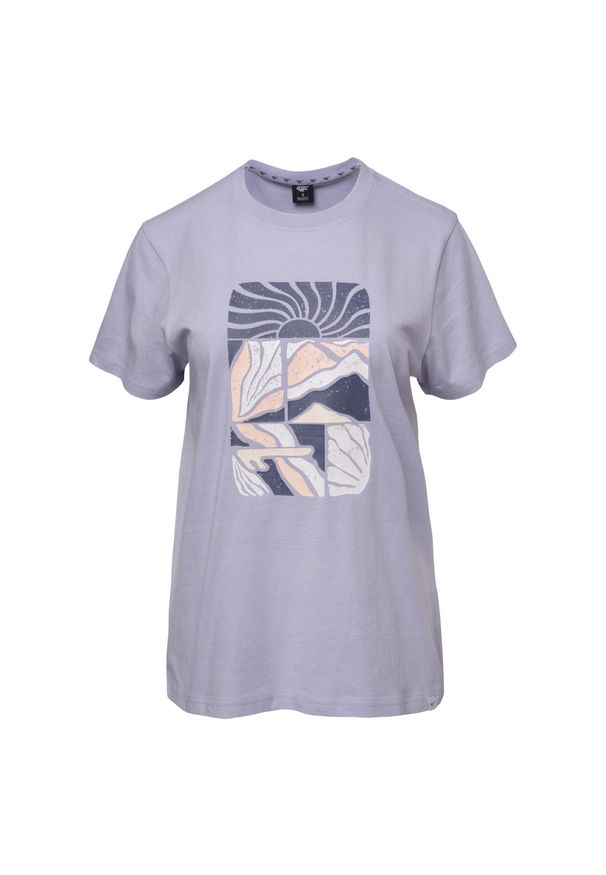 Hi-tec - Damska Koszulka Z Krótkim Rękawem Gladys. Kolor: fioletowy. Długość rękawa: krótki rękaw. Długość: krótkie. Sport: turystyka piesza