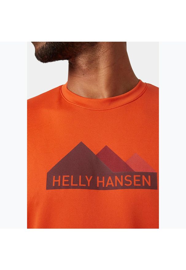 Koszulka męska Helly Hansen HH Tech Graphic. Kolor: pomarańczowy. Sport: turystyka piesza