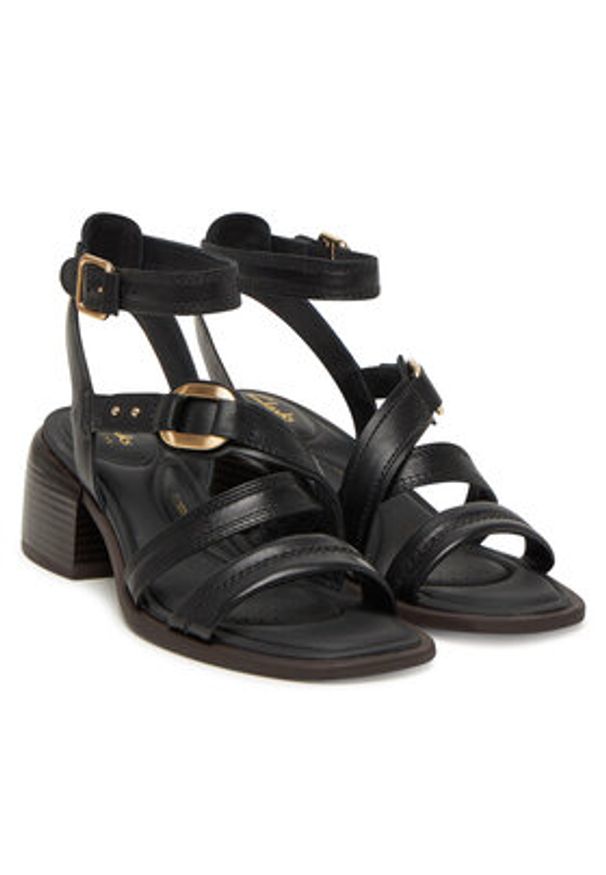 Clarks Sandały Morwyn Strap 26181243 Czarny. Kolor: czarny. Materiał: skóra