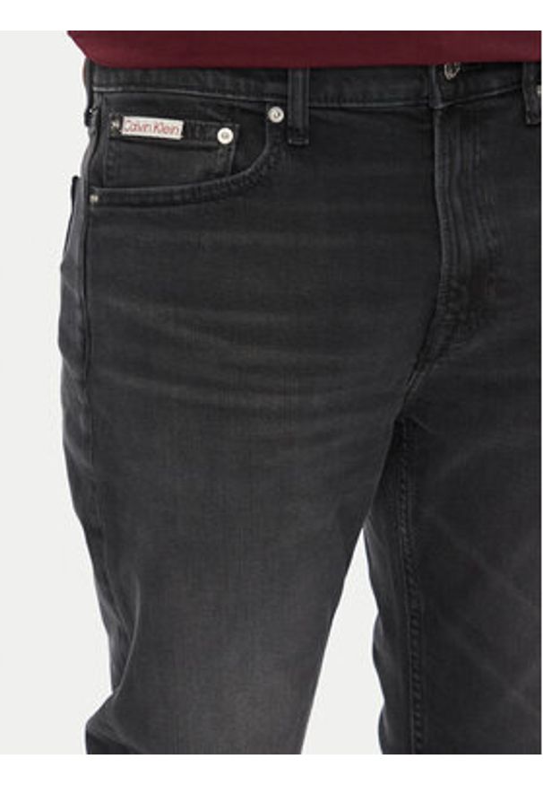 Calvin Klein Jeans Jeansy LV04RB754G Czarny Slim Fit. Kolor: czarny