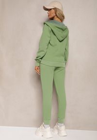 Renee - Zielony Casualowy Komplet Dresowy z Domieszką Bawełny Bluza z Kapturem i Spodnie Joggery Sineva. Kolor: zielony. Materiał: bawełna, dresówka #2
