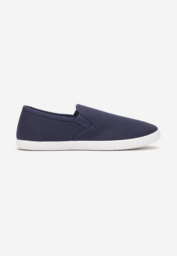 Born2be - Granatowe Wsuwane Tenisówki Materiałowe Kalaiya. Okazja: na co dzień. Zapięcie: bez zapięcia. Kolor: niebieski. Materiał: materiał. Styl: casual