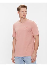 Hugo T-Shirt Dero222 50466158 Różowy Regular Fit. Kolor: różowy. Materiał: bawełna