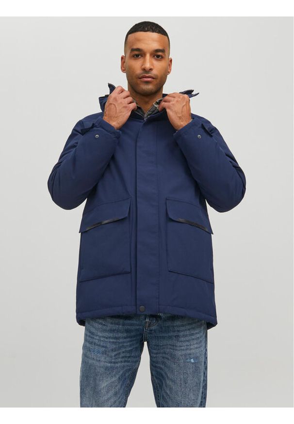 Jack & Jones - Jack&Jones Parka Tiko 12211896 Granatowy Regular Fit. Kolor: niebieski. Materiał: syntetyk