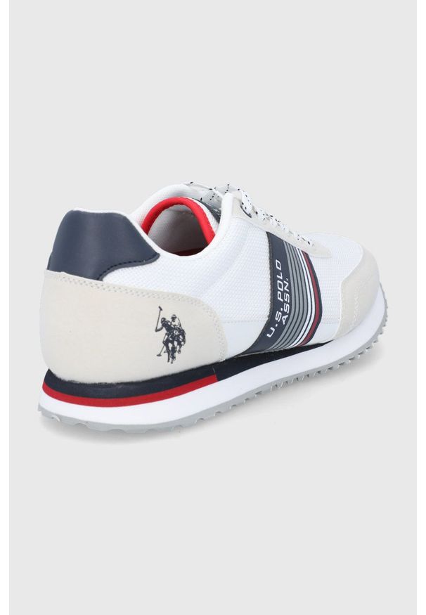 U.S. Polo Assn. buty kolor biały. Nosek buta: okrągły. Zapięcie: sznurówki. Kolor: biały. Obcas: na obcasie. Wysokość obcasa: niski