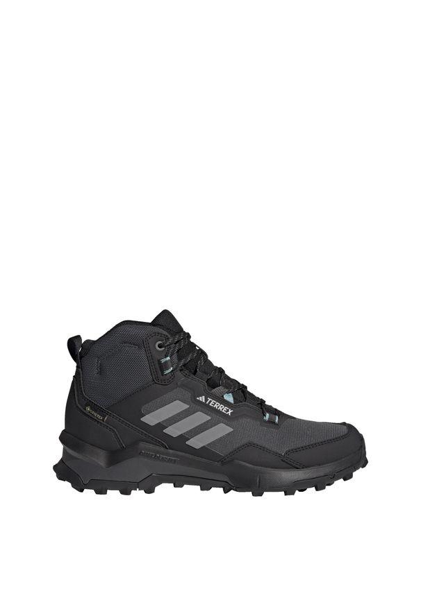 Adidas - Terrex AX4 Mid GORE-TEX Hiking Shoes. Kolor: czarny, szary, zielony, wielokolorowy. Materiał: guma, tkanina, materiał. Technologia: Gore-Tex. Model: Adidas Terrex