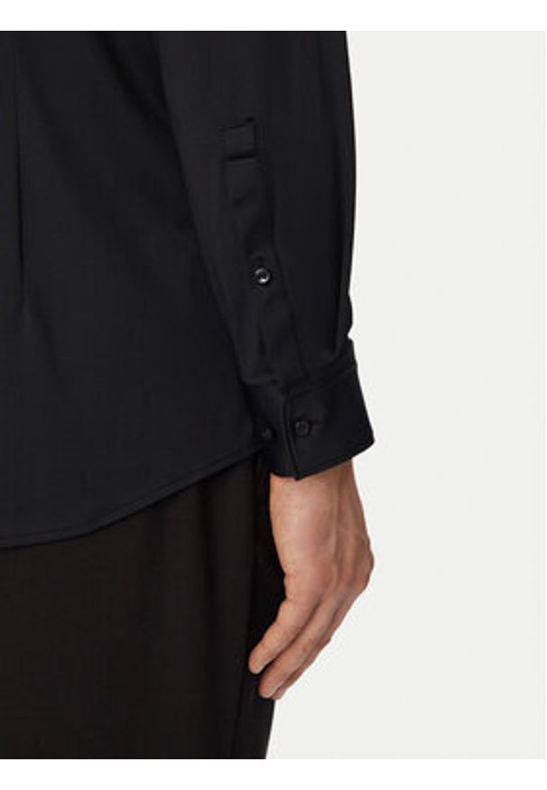 Hugo - HUGO Koszula Kenno 50481195 Czarny Slim Fit. Kolor: czarny. Materiał: syntetyk