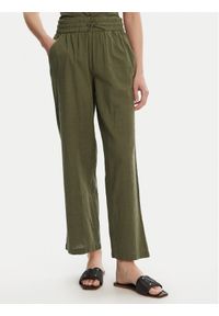 Vero Moda Spodnie materiałowe Caia 10333796 Zielony Wide Leg. Kolor: zielony. Materiał: bawełna