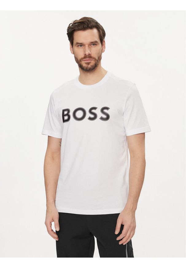 BOSS - Boss T-Shirt Tee 1 50506344 Biały Regular Fit. Kolor: biały. Materiał: bawełna