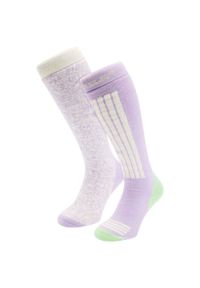 POEDERBAAS - Skarpety narciarskie - Damskie - 2 pary - Białe wielokolorowe. Kolor: biały. Materiał: poliamid, wełna, akryl, elastan. Sport: narciarstwo #1