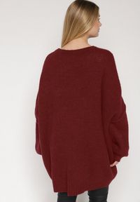 Born2be - Bordowy Sweter z Wiskozą i Wełną o Kroju Nietoperza Fedella. Okazja: na co dzień. Kolor: czerwony. Materiał: wełna, wiskoza. Styl: casual, elegancki #7