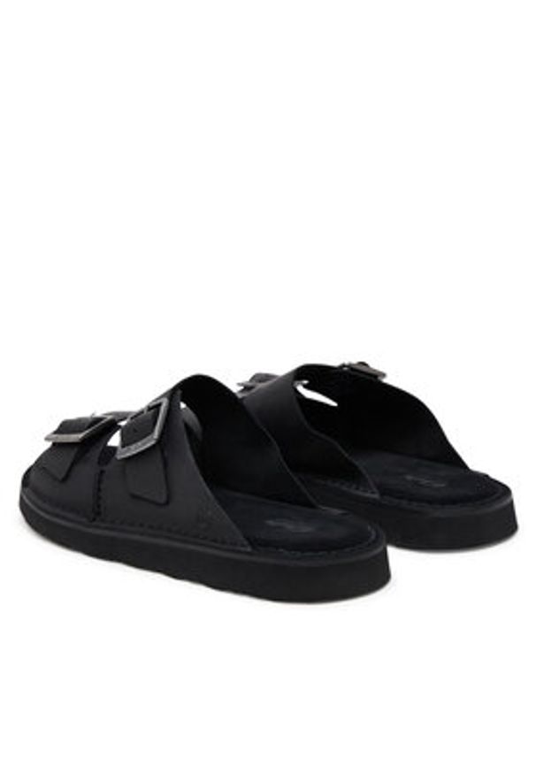 Clarks Klapki Solsbury Strap 26180885 Czarny. Kolor: czarny. Materiał: skóra
