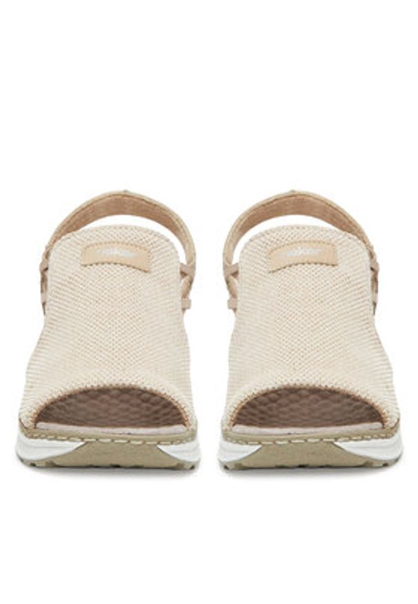 Rieker Sandały 65661-60 Beżowy. Kolor: beżowy. Materiał: materiał