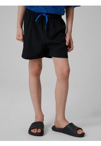 4f - 4F Spodenki plażowe boardshorty chłopięce - czarne 158/164 (12-14 lat). Kolor: czarny. Materiał: włókno #2