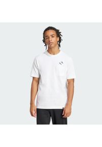 Adidas - Koszulka Lounge Slides Graphic Pocket. Kolor: biały. Materiał: bawełna. Sport: fitness #1