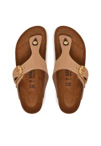 Japonki Birkenstock. Kolor: beżowy. Materiał: len #1