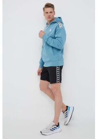 Kappa bluza męska kolor niebieski z kapturem wzorzysta. Typ kołnierza: kaptur. Kolor: niebieski #2