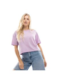 SIROKO - Damski luźny crop top Lifestyle Siroko IBZ Eivissa Lilac. Kolor: fioletowy. Materiał: tkanina, bawełna. Długość rękawa: krótki rękaw. Długość: krótkie #1