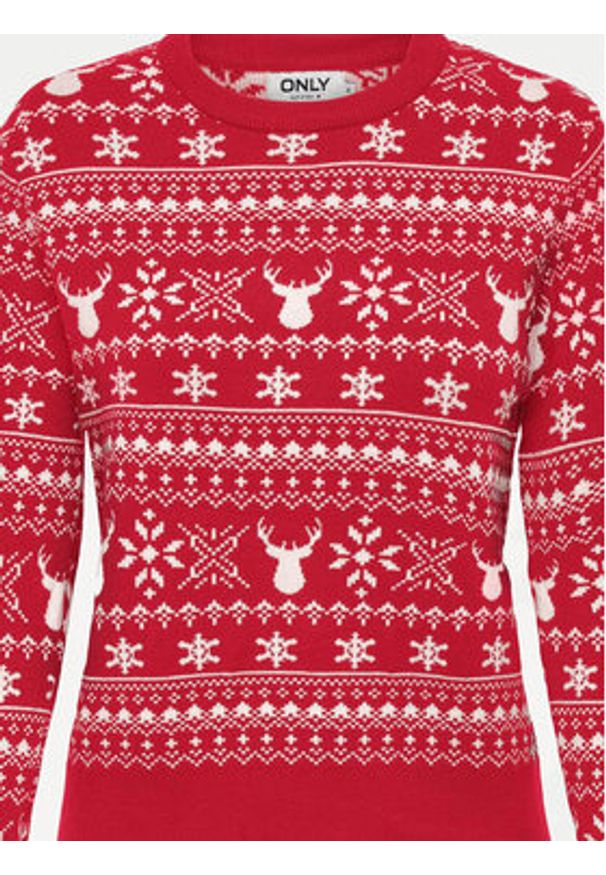 only - ONLY Sweter Xmas Winter 15327601 Czerwony Regular Fit. Kolor: czerwony. Materiał: syntetyk