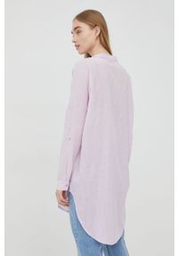 Vero Moda koszula bawełniana damska kolor fioletowy relaxed. Kolor: fioletowy. Materiał: bawełna. Długość rękawa: długi rękaw. Długość: długie #3