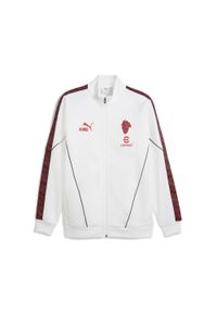 Puma - Męska kurtka AC Milan KING Anthem PUMA White For All Time Red. Kolor: czerwony, biały, wielokolorowy. Sport: bieganie