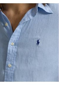 Polo Ralph Lauren Koszula 710968912005 Błękitny Custom Fit. Typ kołnierza: polo. Kolor: niebieski. Materiał: len