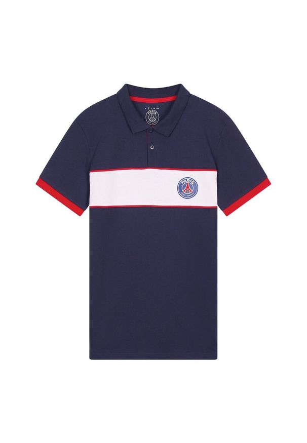 PSG polo męskie. Typ kołnierza: polo. Kolor: niebieski