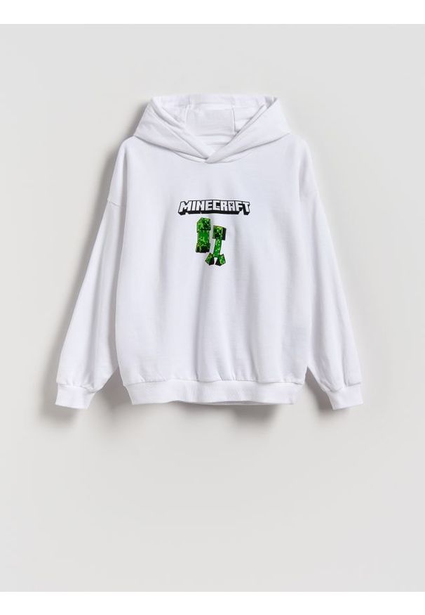 Reserved - Bluza Minecraft - biały. Kolor: biały. Materiał: bawełna, dzianina